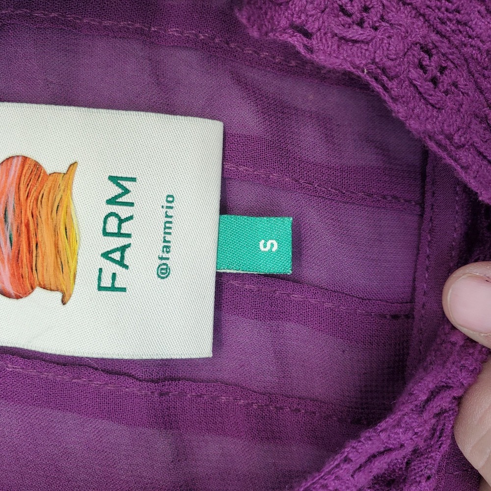 FARM Rio Burgundy Ruffled Blouse - Picture 5 of 13